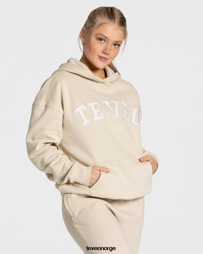 TEVEO klær 0H40JL38 beige kvinner college oversized hettegenser