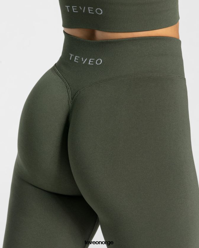 TEVEO klær 0H40JL113 kaki kvinner statement scrunch leggings