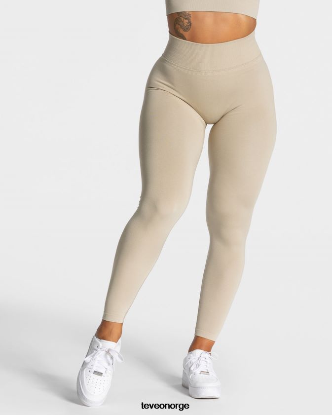 TEVEO klær 0H40JL117 sand kvinner statement scrunch leggings