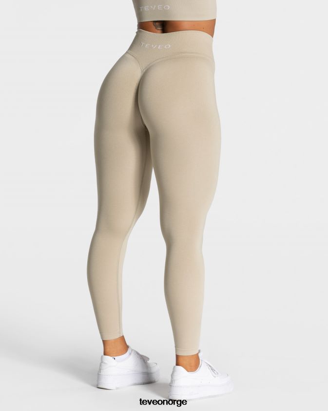 TEVEO klær 0H40JL117 sand kvinner statement scrunch leggings