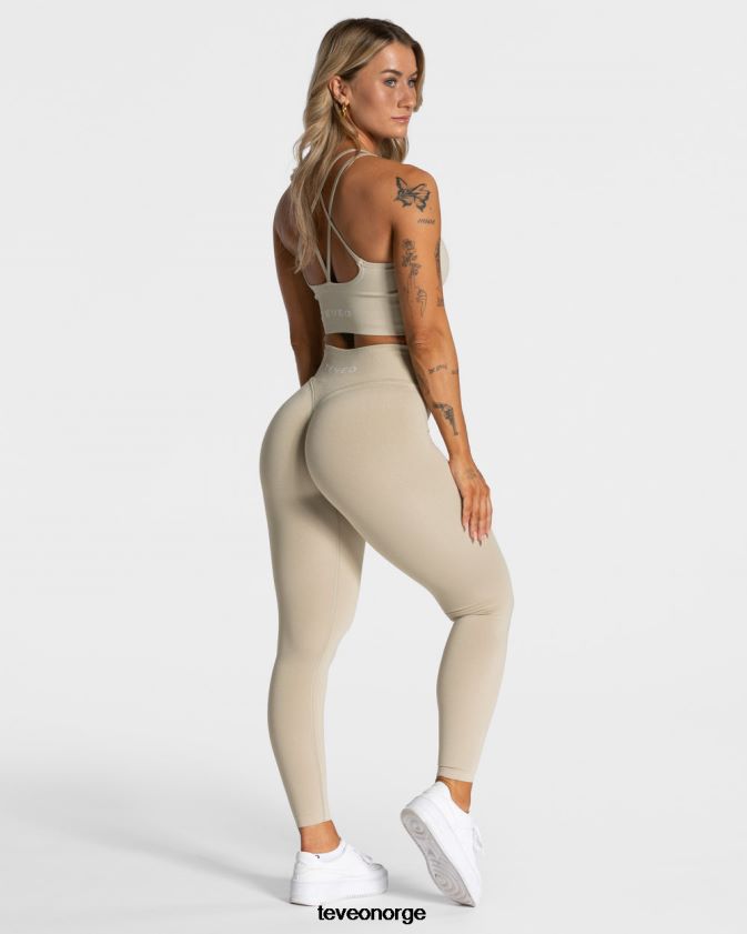 TEVEO klær 0H40JL117 sand kvinner statement scrunch leggings