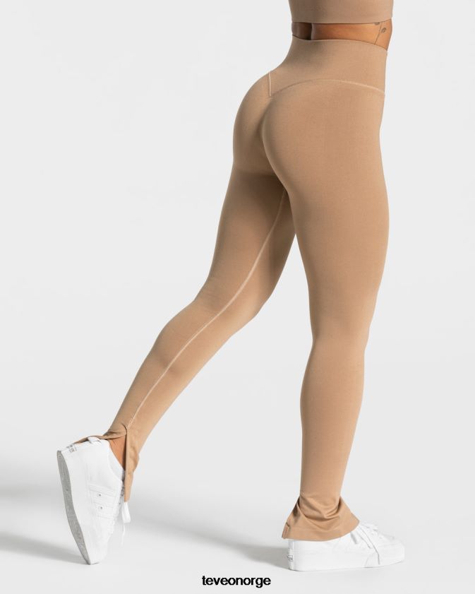 TEVEO klær 0H40JL136 beige kvinner frekke slitte leggings