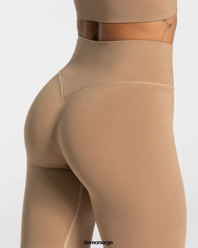 TEVEO klær 0H40JL136 beige kvinner frekke slitte leggings