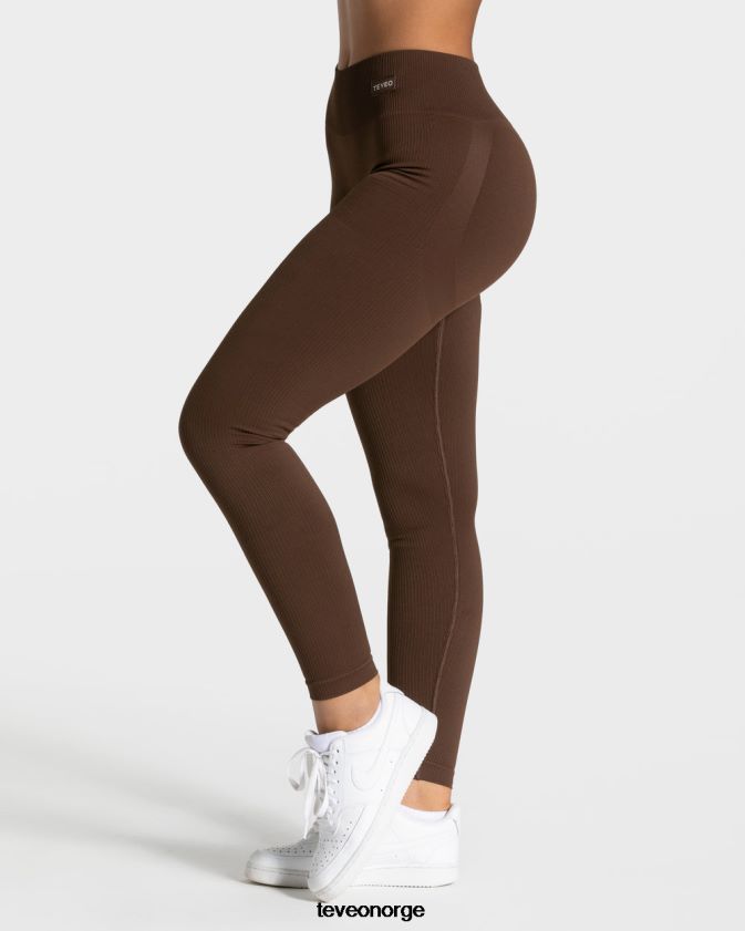 TEVEO klær 0H40JL153 mørkebrun kvinner elegante scrunch-leggings