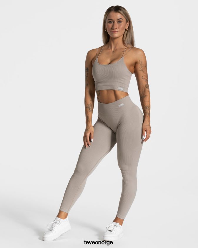 TEVEO klær 0H40JL155 stein kvinner elegante scrunch-leggings