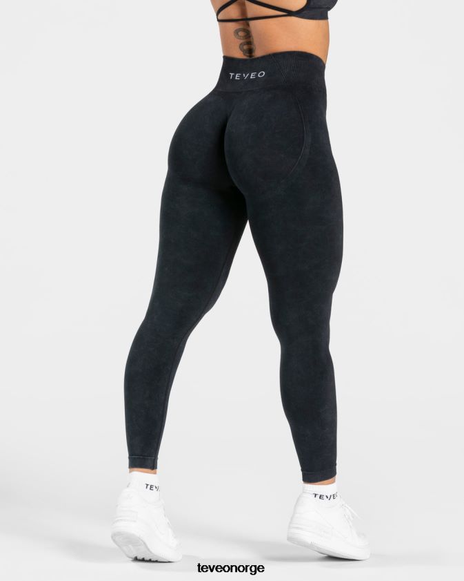 TEVEO klær 0H40JL49 svart kvinner syrede skjulte scrunch-leggings