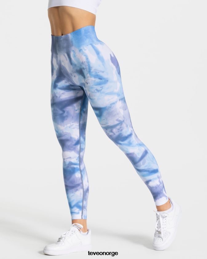 TEVEO klær 0H40JL58 hav kvinner tie dye scrunch leggings