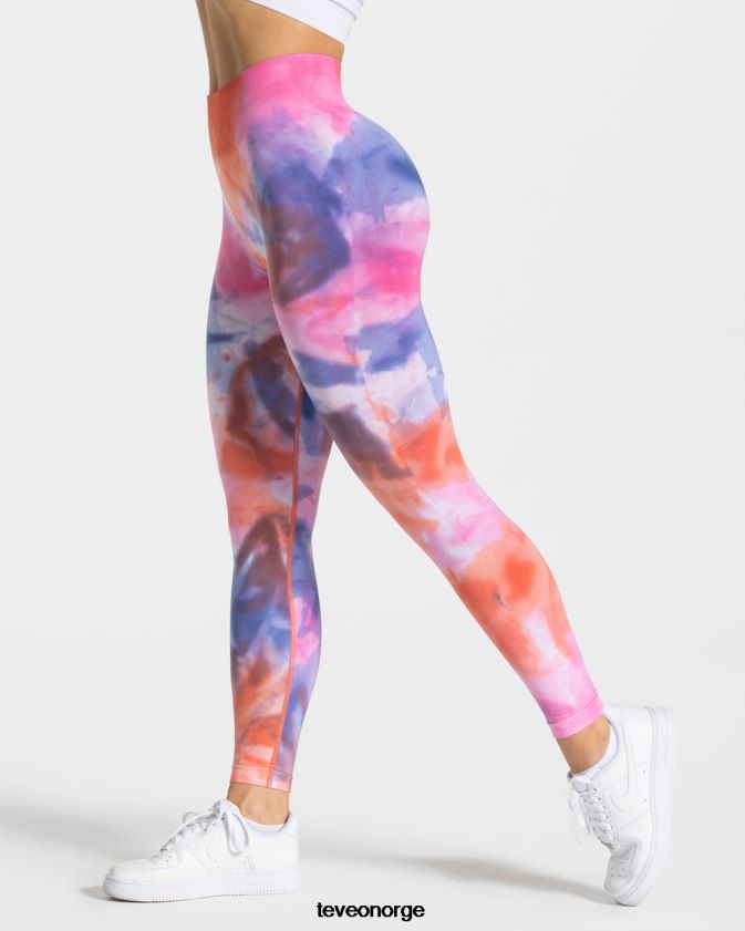 TEVEO klær 0H40JL69 varmt kvinner tie dye scrunch leggings