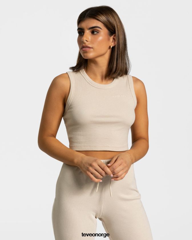 TEVEO klær 0H40JL451 beige kvinner lounge crop top