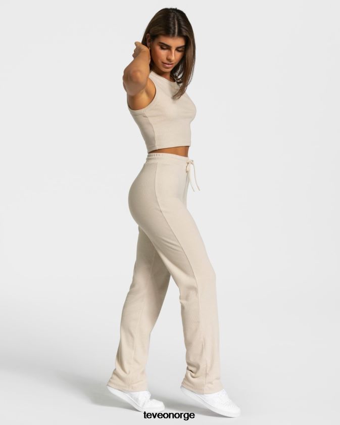 TEVEO klær 0H40JL451 beige kvinner lounge crop top